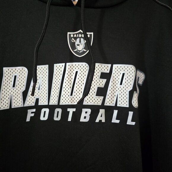 Oakland Raiders Mens NFL Team Apparel Pullover Hoodie Polyester Black Sz 2XL NWT - Picture 2 of 9